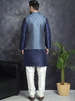 Men's Printed Nehru Jacket With Kurta Pyjama Set