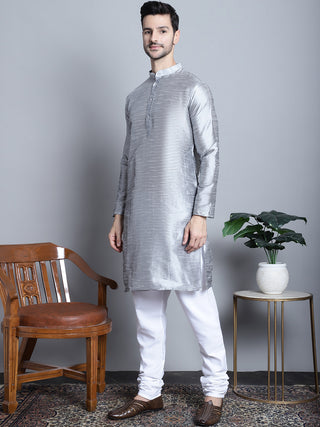 Men's Woven Design Nehru Jacket With Kurta Pyjama Set