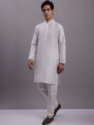 Men's Purple Woven Design Nehru Jacket With Solid Kurta Pyjama.