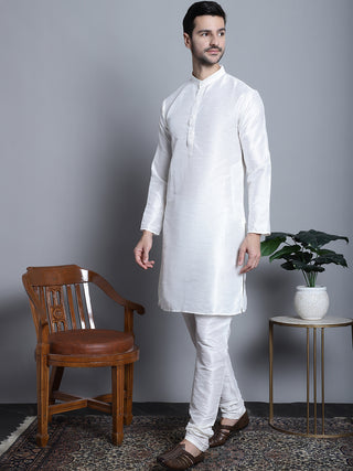 Men's Woven Design Nehru Jacket With Kurta Pyjama Set