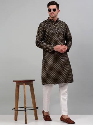 Men's Printed Nehru Jacket With Kurta Pyjama Set