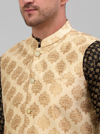 Men's Printed Nehru Jacket With Kurta Pyjama Set