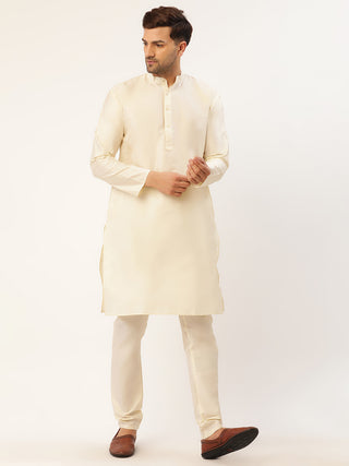 Men's Woven Design Nehru Jacket and Kurta Pyjama Set