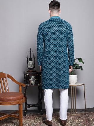 Sequin Embroidered Pure Cotton Kurta with Pyjamas