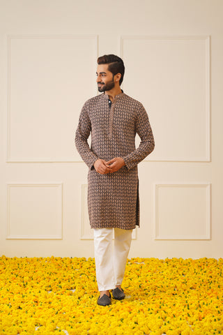 Sequin Embroidered Pure Cotton Kurta only