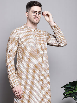 Sequin Embroidered Pure Cotton Kurta with Pyjamas