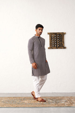 Sequin Embroidered Pure Cotton Kurta with Pyjamas