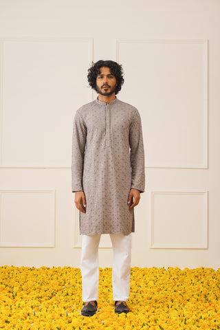 Sequin Embroidered Pure Cotton Kurta only