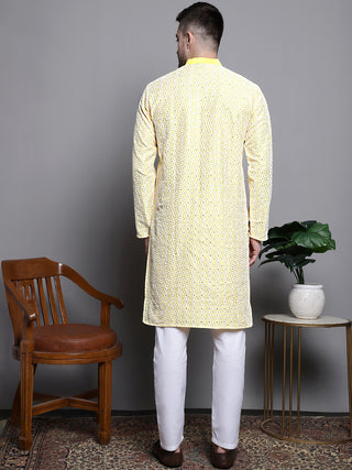 Sequin Embroidered Silk Blend Kurta with Pyjamas