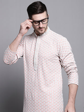 Sequin Embroidered Pure Cotton Kurta with Pyjamas