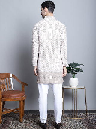 Men's Chikankari Embroidered Kurta with Pyjama