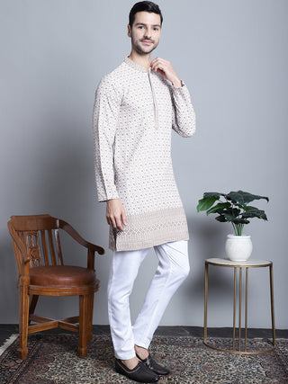 Men's Chikankari Embroidered Kurta with Pyjama