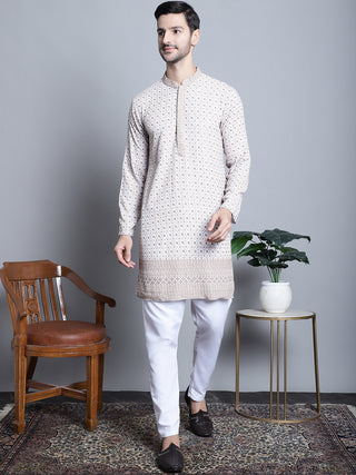 Men's Chikankari Embroidered Kurta with Pyjama