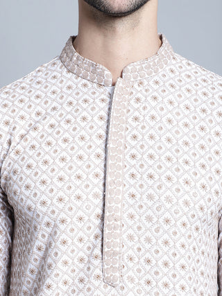 Men's Chikankari Embroidered Kurta with Pyjama