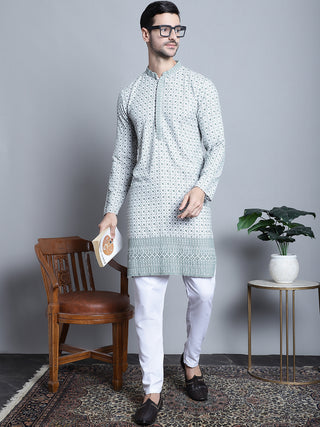 Men's Chikankari Embroidered Kurta with Pyjama