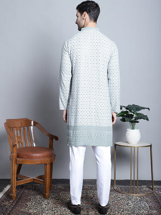 Men's Chikankari Embroidered Kurta with Pyjama