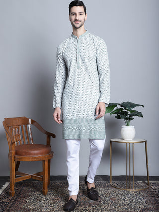 Men's Chikankari Embroidered Kurta with Pyjama