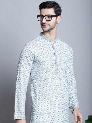 Men's Chikankari Embroidered Kurta with Pyjama