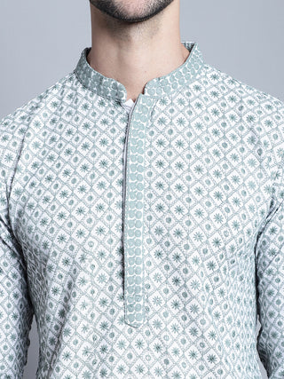 Men's Chikankari Embroidered Kurta with Pyjama