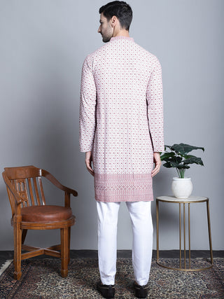 Men's Chikankari Embroidered Kurta with Pyjama