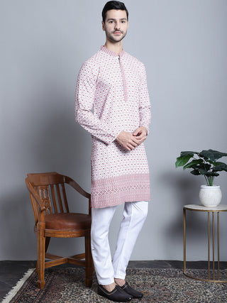 Men's Chikankari Embroidered Kurta with Pyjama