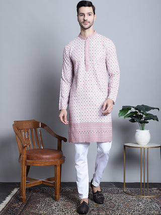 Men's Chikankari Embroidered Kurta with Pyjama