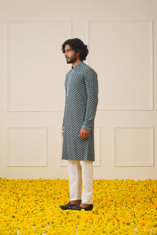 Men's Sequins Embroidered Kurta with Pyjama