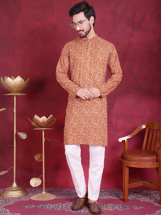 Men's Digital Printed Kurta with Pyjama