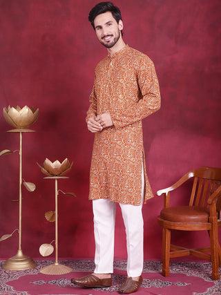 Men's Digital Printed Kurta with Pyjama