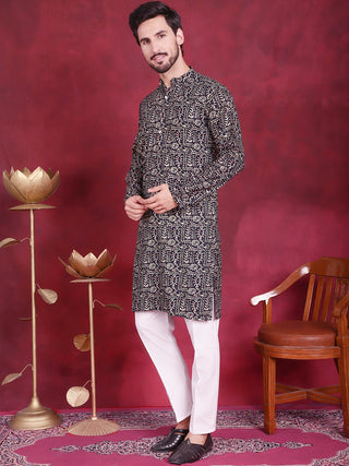 Men's Digital Printed Kurta with Pyjama