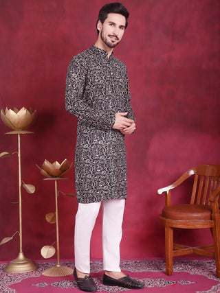 Men's Digital Printed Kurta with Pyjama