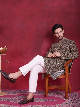 Men's Digital Printed Kurta with Pyjama