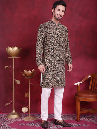 Men's Digital Printed Kurta with Pyjama