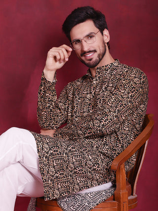 Men's Digital Printed Kurta with Pyjama