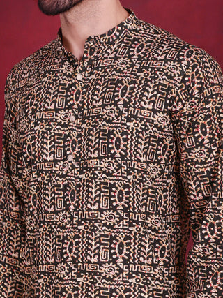Men's Digital Printed Kurta with Pyjama