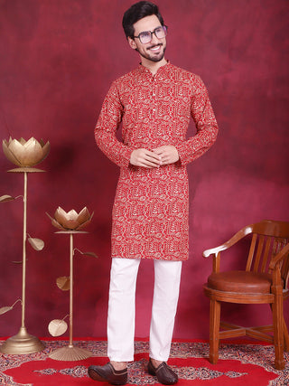 Men's Digital Printed Kurta with Pyjama