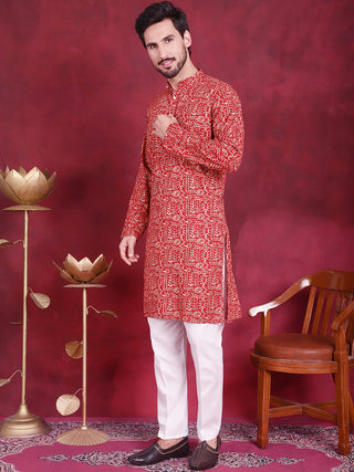 Men's Digital Printed Kurta with Pyjama