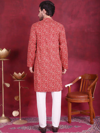 Men's Digital Printed Kurta with Pyjama