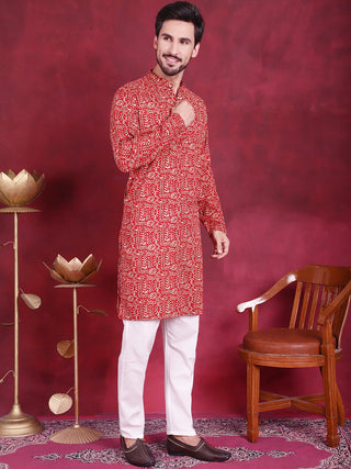 Men's Digital Printed Kurta with Pyjama