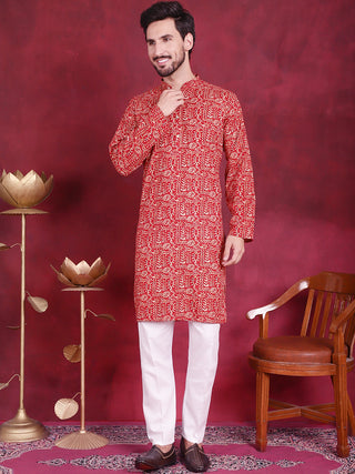 Men's Digital Printed Kurta with Pyjama