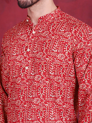 Men's Digital Printed Kurta with Pyjama