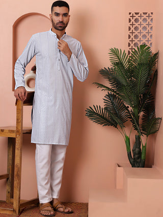 Men's Sequins Embroidered Kurta with Pyjama