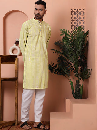 Men's Sequins Embroidered Kurta with Pyjama