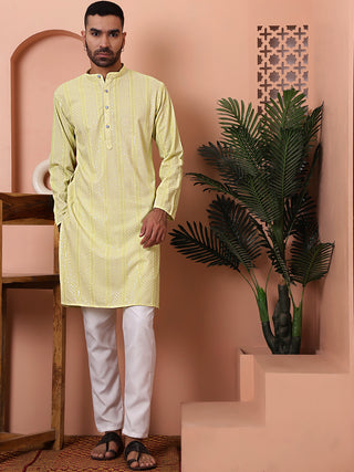 Men's Sequins Embroidered Kurta with Pyjama