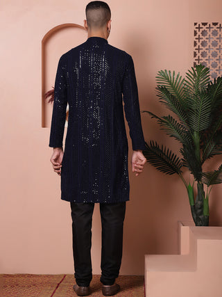 Men's Sequins Chikankari Embroidered Kurta with Pyjama