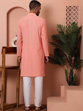 Men's Sequins Embroidered Kurta with Pyjama