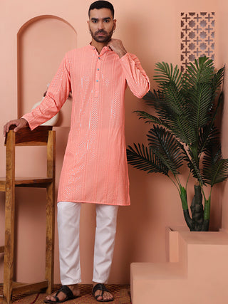 Men's Sequins Embroidered Kurta with Pyjama