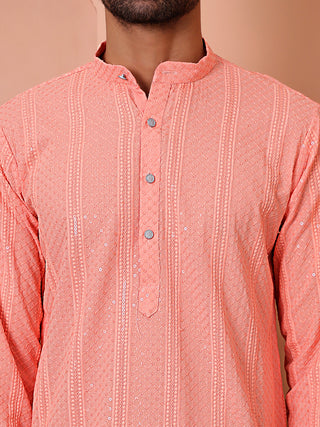 Men's Sequins Embroidered Kurta with Pyjama