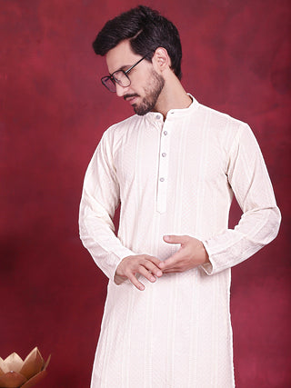 Men's Sequins Chikankari Embroidered Kurta with Pyjama