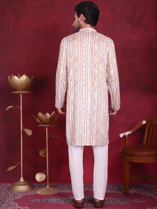 Men's Bandhani Printed Kurta with Pyjama